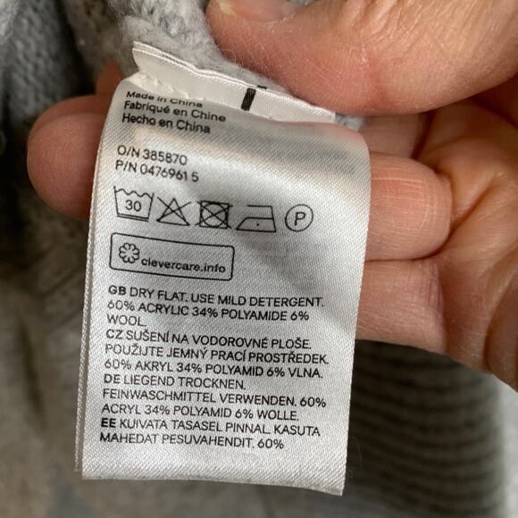 Gray Hooded Sweater Oversized Sz XS H&M - Picture 8 of 9